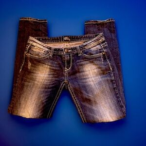 ReRock Express Women’s Jeans Classic Dark Blue Straight Leg Size 6 short